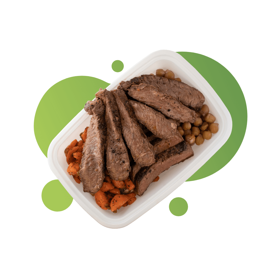 Double Protein Sirloin Steak with Chick Peas & Carrots